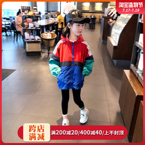 Girls  autumn coat 2021 new childrens loose spring and autumn jacket top middle and large childrens Korean version of the foreign style stormtrooper2021 new childrens loose spring and autumn jacket top