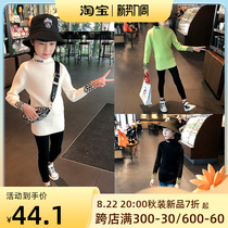 Girls bottom sweater winter baby foreign pistes 100 hitch fur line blouses children Fashion semi-high neckline cardiovert