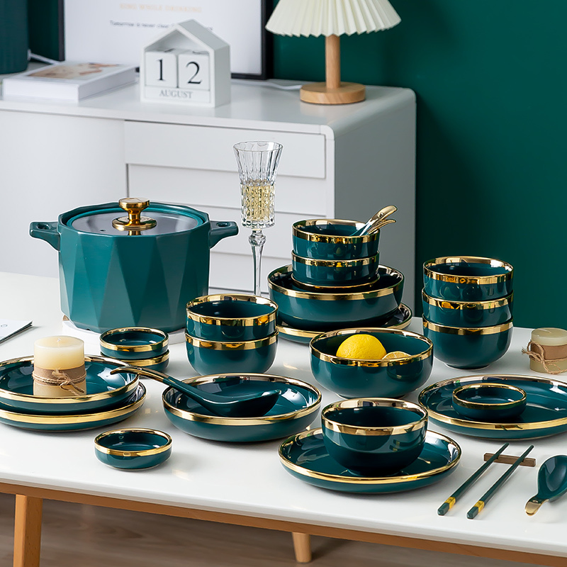 Dish Set for Home Use 2026 New Model Bowls and Plates Light Luxury Ceramic Bowls High-End Tableware Housewarming Tableware Bowls Chopsticks Plates