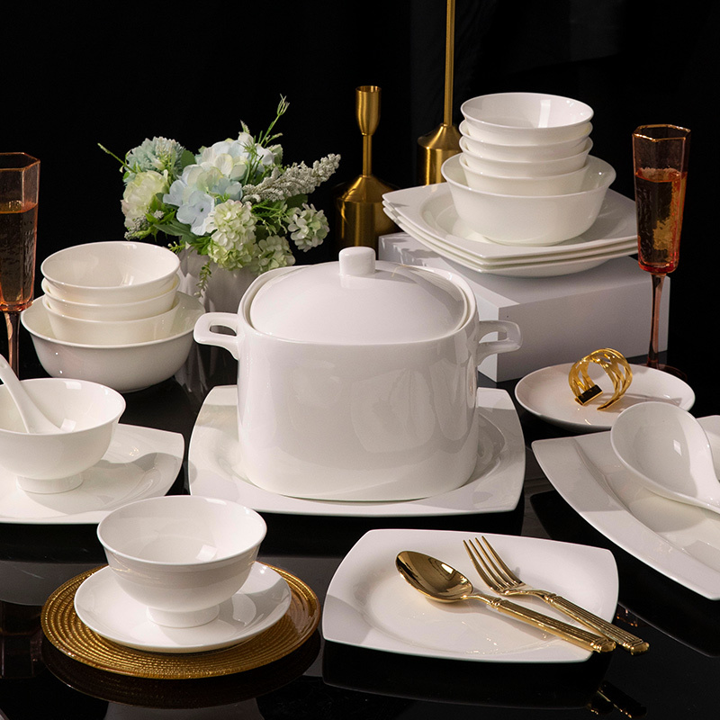 Dish Set for Home Use 2026 New Simple Style Tableware Set Pure White Underglaze Color Bowls Plates Chopsticks Plates Housewarming Dish Set for Home Use 2026 New Simple Style Tableware Set Pure White Underglaze Color Bowls Plates Chopsticks Plates Housewarming
