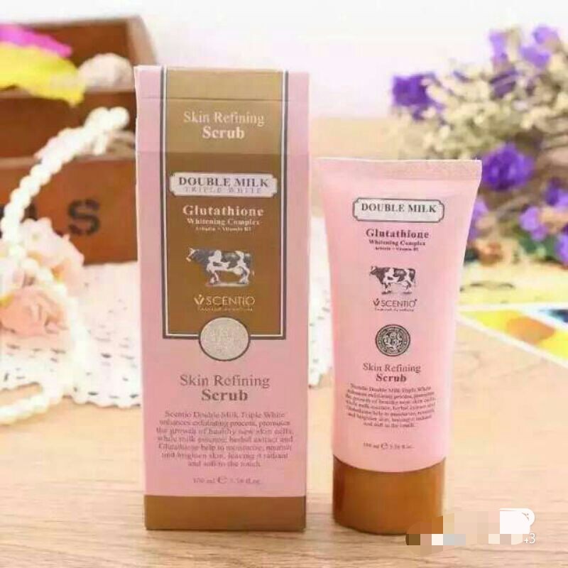 Thailand beauty buffet double milk exfoliating gel  Q10 exfoliates dead  skin and is the secret