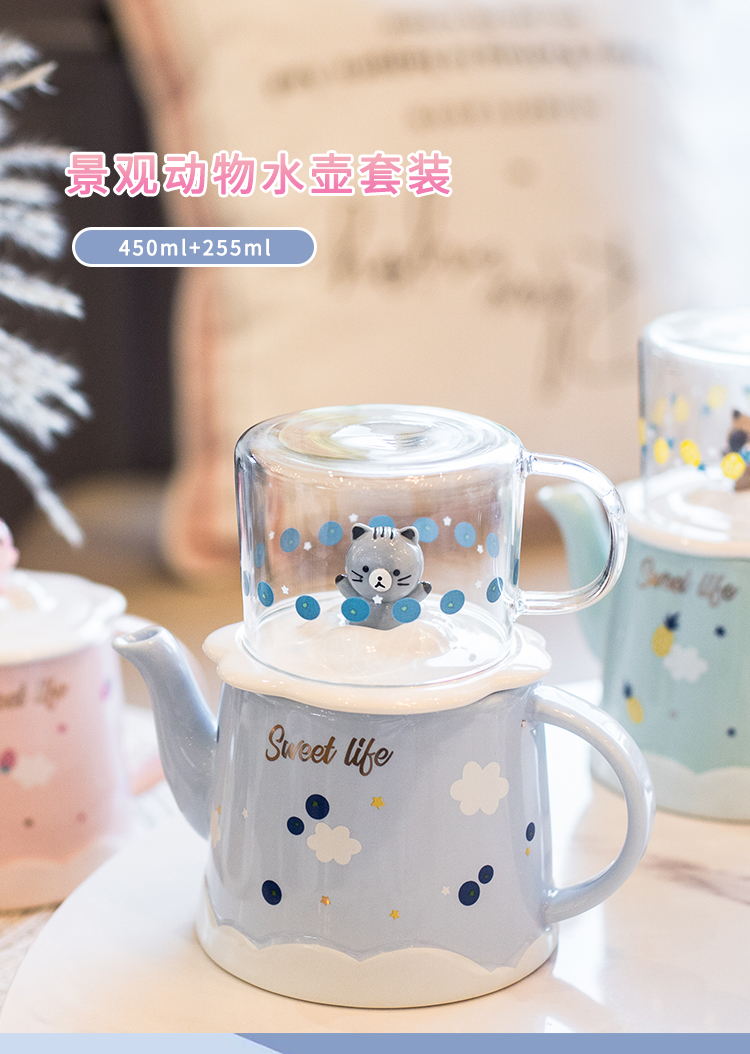 Japanese express suit cold ceramic kettle cup home sitting room heat resisting high temperature resistant to ultimately responds cool water bottle glass teapot