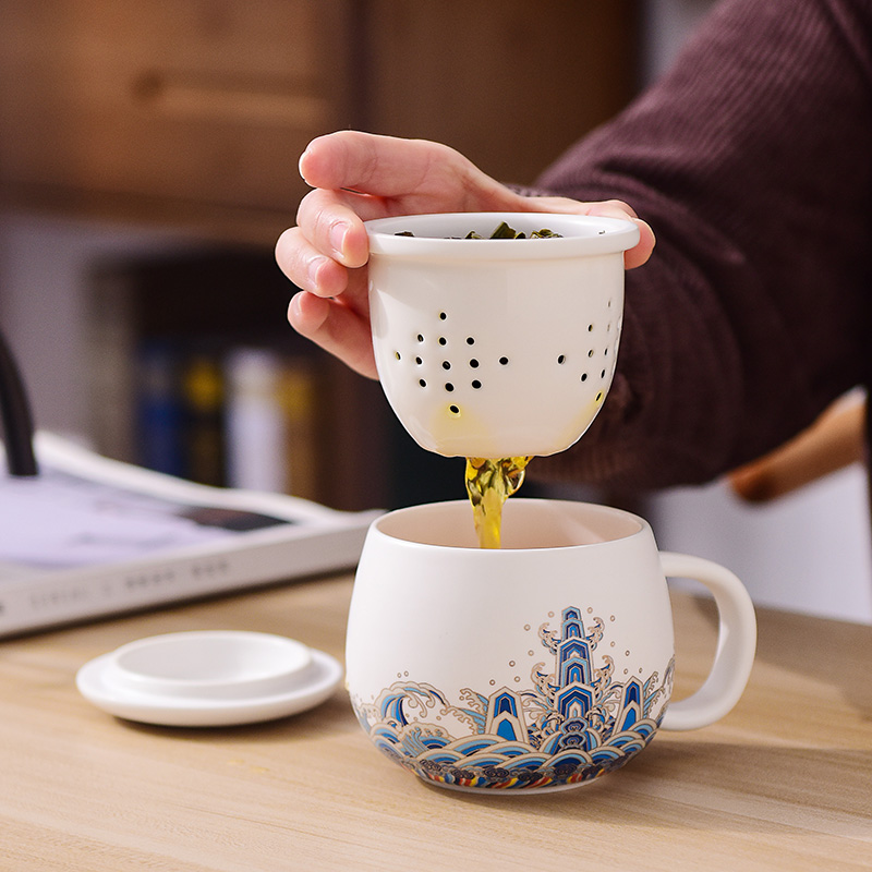 Creative Chinese wind restoring ancient ways the Forbidden City palace cultural ceramic royal cat keller cup custom gifts and gift
