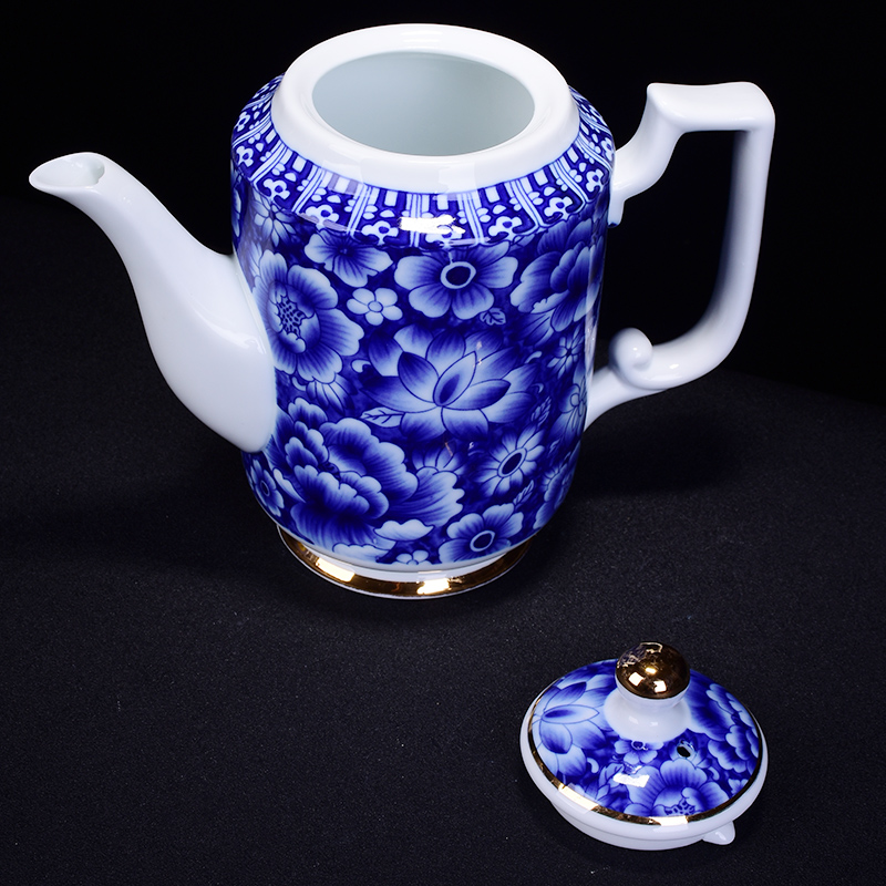 Jingdezhen porcelain extra - large ceramic teapot large - capacity cold large colored enamel kettle kung fu tea teapot