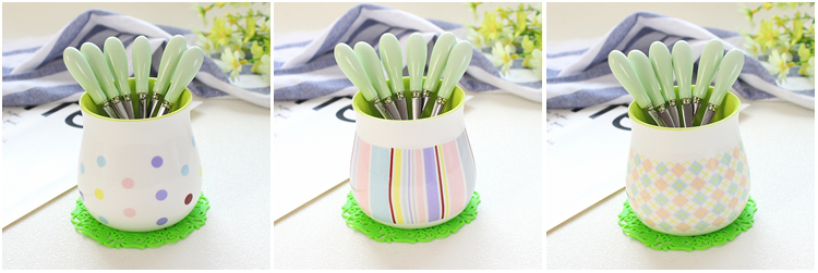 Ceramic fruit dessert fork small express cartoon suits for a fork stainless steel creative fork fork snack cakes