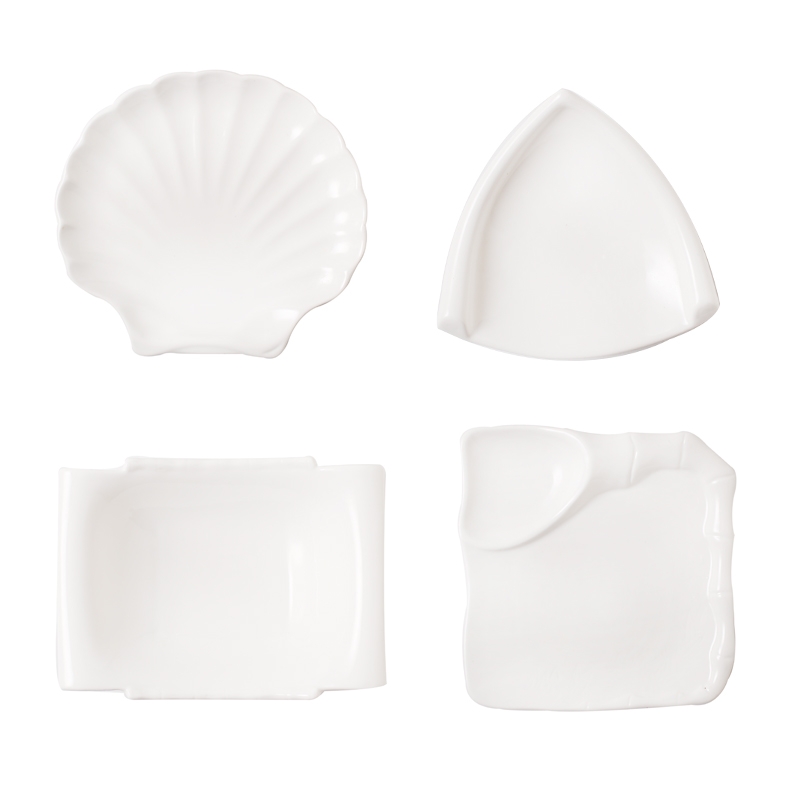 Light of pure white cake dish dish plates all the LIDS, creative dish irregular ceramic tableware home plate