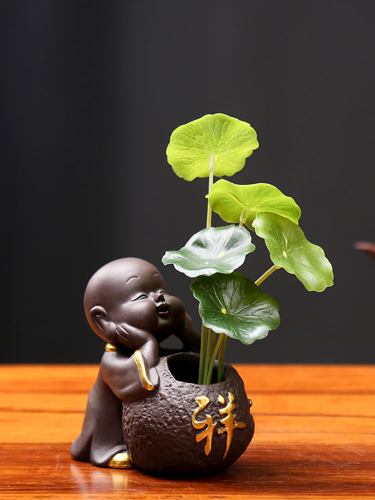 Purple sand tea pet plutus exquisite furnishing articles on tea table decorations mini floret small zen monk tea accessories