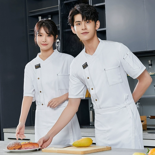 Шеф -повар для рабочей одежды короткая -летняя летняя пострадавшая гостиница задний кухонный ресторан hotpot restaurant Restaurant Restaurant Restaurant Кухонный