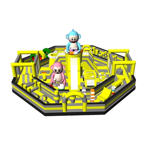 Детский уличный надувной замок, морской кушон, батут, дорожная горка