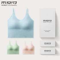 There is a tree beautiful back underwear womens anti-light small chest bottoming vest small sling thin bra summer breast wrap chest