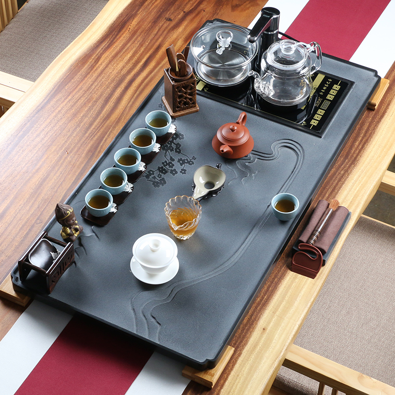 Whole set of Ukkim tea tray Tea set group Living room Home automatic integrated Boiling Water Kung Fu Stone Tea Desk Brief