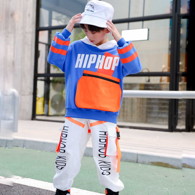 Children's performance costume hiphop hip-hop trendy long-sleeved autumn new hip-hop toddler catwalk two-piece fashion suit