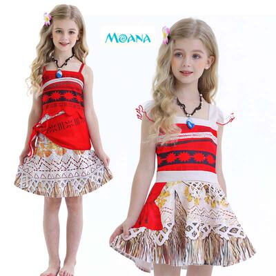 New Moana princess dress for girls from Moana, Disney Halloween Moana Cosplay Party Performance