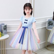 Faman girl dress summer clothes 2021 little girl foreign style Aisha princess skirt children puffy gauze princess dress