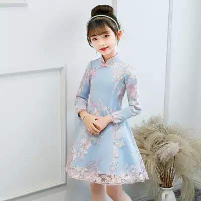 Girls' improvement cheongsam children Spring Chinese style Chinese style Foreign School little girl Tang dress dress foreign school 2021 New