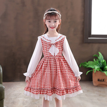 Girl dress 2021 autumn new autumn childrens skirt spring and autumn foreign style childrens clothing Net red princess dress autumn