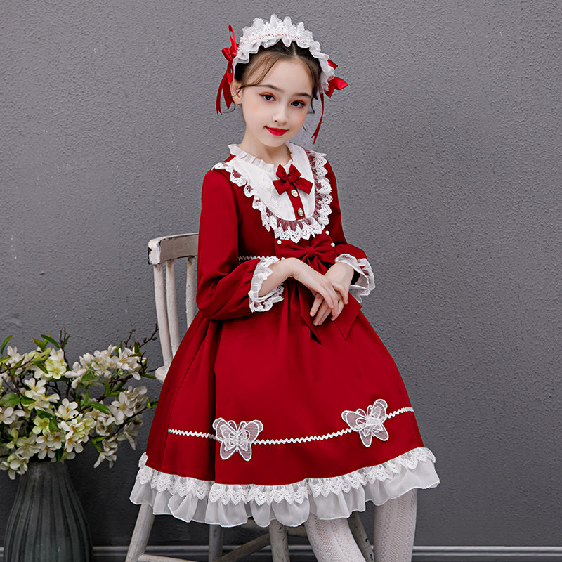 Children's Rolyita princess dress Original maid Lolita dresses children's clothing genuine spring lolita lolitA dress