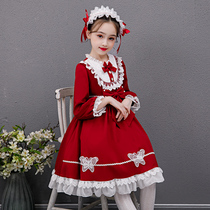 Childrens lolita Princess Dress Maid Original lolita Skirt Childrens Wear Genuine Autumn lolita Dress