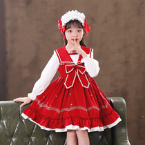 Girls dress autumn lolita skirt lolita Spring and autumn dress Western childrens princess dress