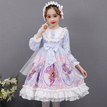 Childrens lolita dress Genuine lolit skirt Autumn lolita girls dress Western style skirt princess skirt