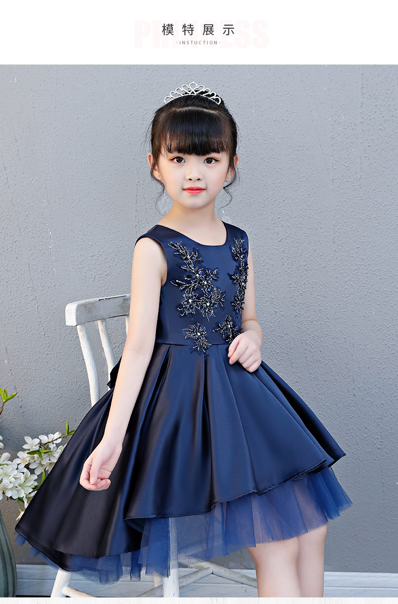 Váy bé gái công chúa, piano nước ngoài, trang phục, sàn catwalk cho trẻ em, chủ nhà, váy dạ hội kéo dài, gạc mịn - Váy trẻ em comple đẹp cho bé trai