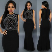 Women dress evening dress Ms European fashion sexy dress dress evening dress