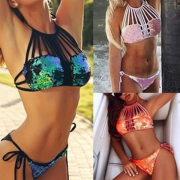 18 phụ nữ quyến rũ nhất đính sequin bikini bikini dây đeo bikini gợi cảm - Bikinis