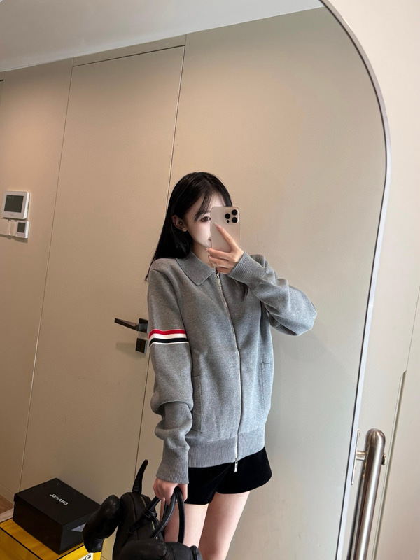 2025 Autumn New Tb Duffy Double Sleeve Ribbon Lapel Jacket Unisex Loose Casual Top Coat