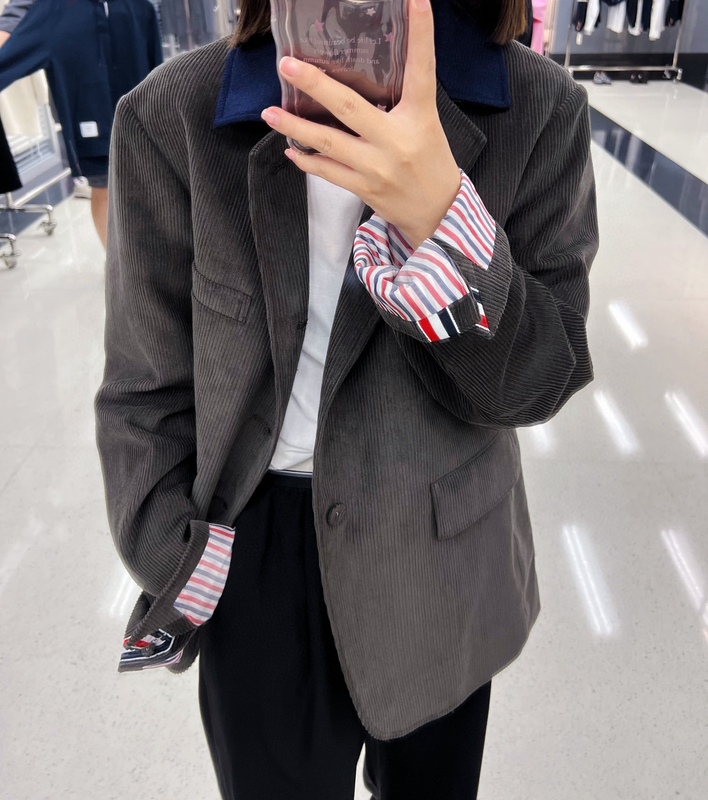 2024 New Tb Duffy Corduroy Suit Jacket for Men and Women, Bf Style Loose Casual Long-Sleeved Jacket