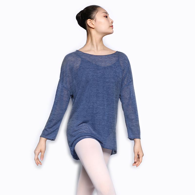 Balleto Ballet Dance Form reflects the Dance of Ancient Net Eye Shirt-cold Air Shirt-conditioned Black