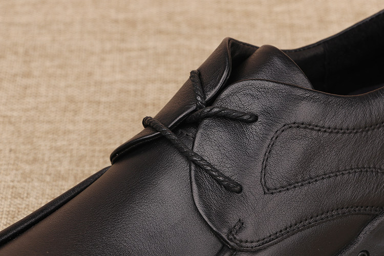 男鞋加宽脚肥大码45 46 47 48 圆头真皮系带透气软底黑色休闲皮鞋详情9