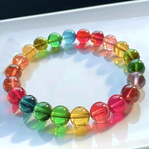 Zhenya Jewelry Natural Brazilian Toastmaline Bracelet Bracelet Rainbow Color Candy Macaron