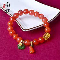 Zhenya jewelry natural south red ball bracelet S925 silver female