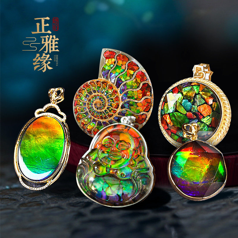 Zhenya Jewelry Canadian natural spotted stone pendant female kock chain personality ring ear - needle plaque screw