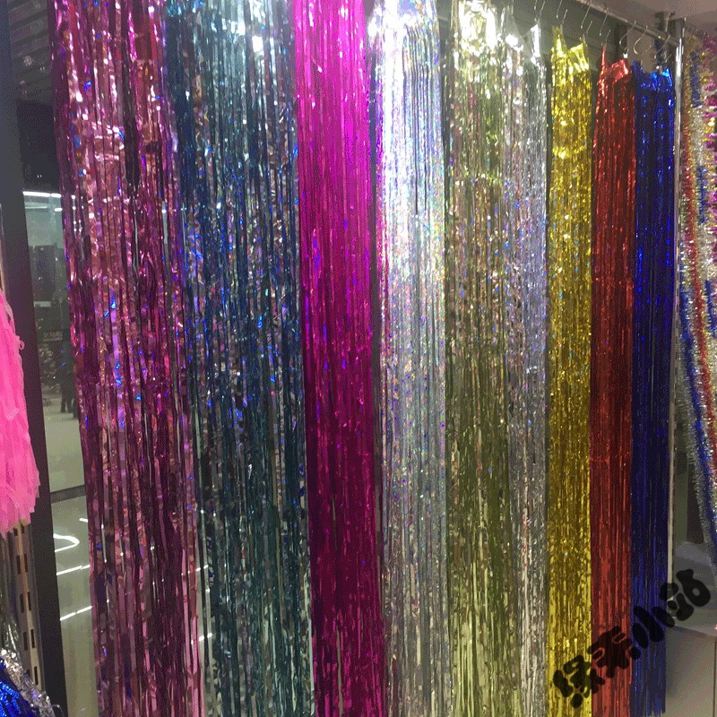 Children's Day pull flower ribbon rain silk door curtain brush strip June 1 party celebration layout wedding background wall decoration color