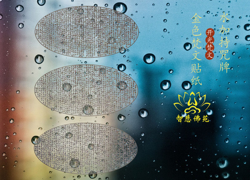 Golden sticker Sanskrit bronzed with golden water spells Buddha top revered touri rooney warp