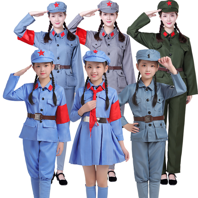 小红军八路军衣服抗战儿童演出服装成人红卫兵表演服解放红星闪闪