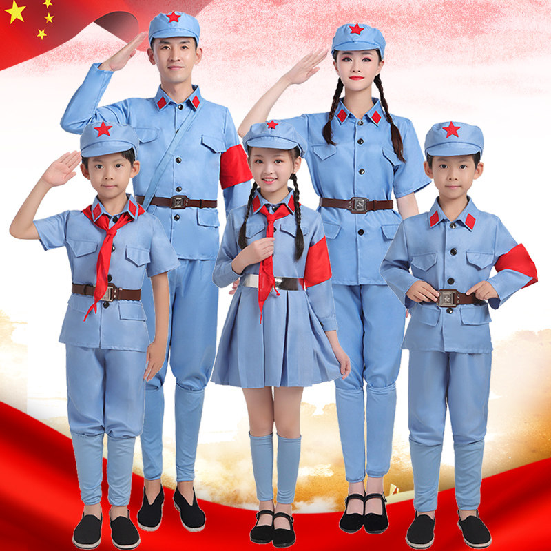The Red Army plays children's clothes children perform costumes small Red Army clothes uniformed 8 Lutheran Army sparkling red star chorus-Taobao