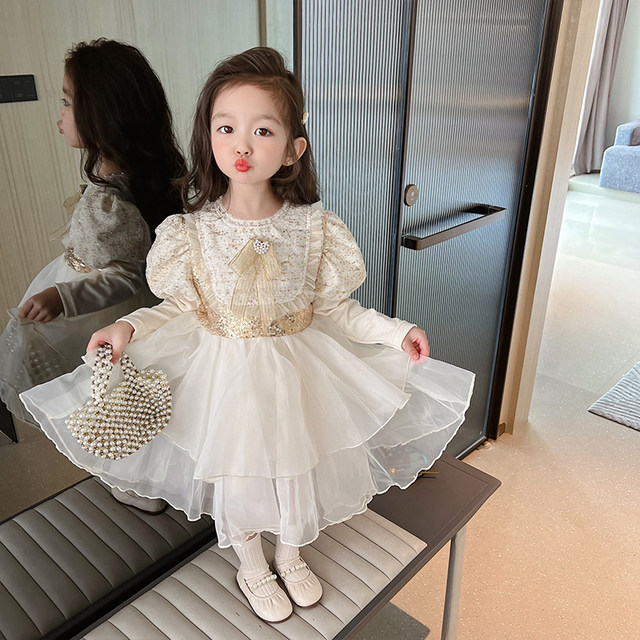 Lolita girls princess dress 2023 new baby girl spring and autumn dress spring skirt spring children's dress