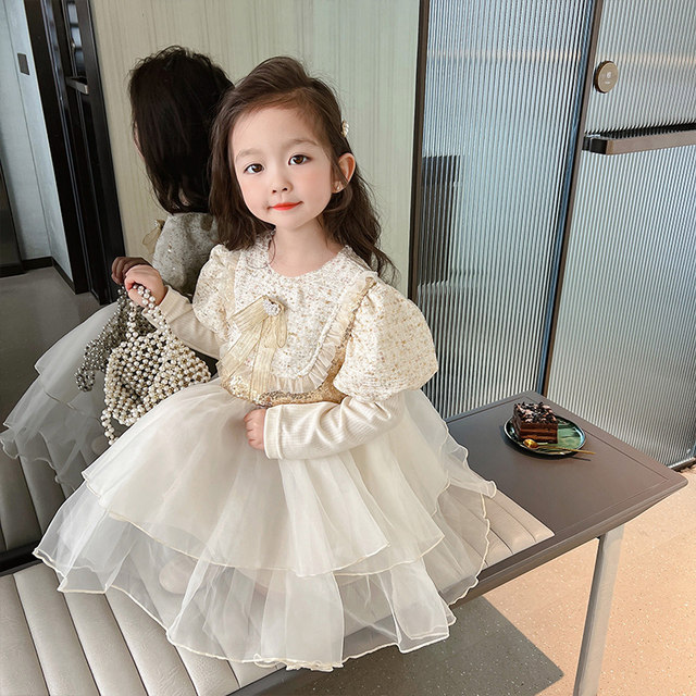 Lolita girls princess dress 2023 new baby girl spring and autumn dress spring skirt spring children's dress