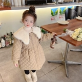 Демисезонное термобелье, детский флисовый пуховик, длинная детская куртка, в западном стиле, увеличенная толщина, средней длины