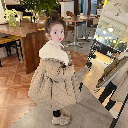 Демисезонное термобелье, детский флисовый пуховик, длинная детская куртка, в западном стиле, увеличенная толщина, средней длины