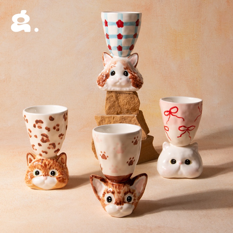 Congstudio Cute Cup Cat Handmade Ceramic Cup Wine Glass Creative Cartoon Wedding New Year Birthday Gift Congstudio Cute Cup Cat Handmade Ceramic Cup Wine Glass Creative Cartoon Wedding New Year Birthday Gift