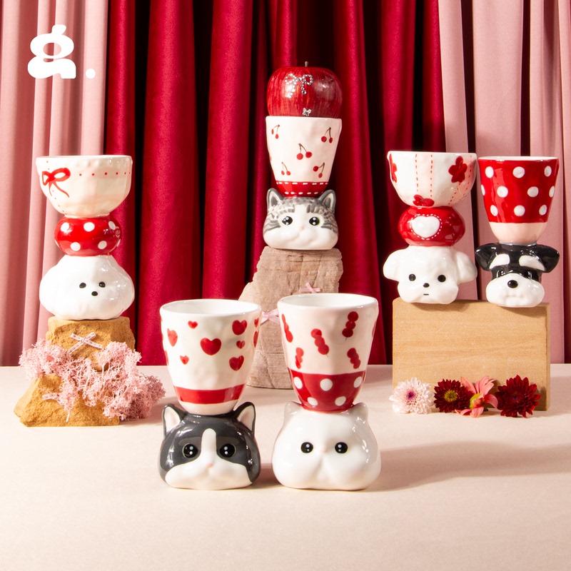 Congsudio | Cat and Dog Mugs, Cute and Healing, Creative Coffee Cups, Wine Glasses, Wedding, Birthday, New Year Gifts