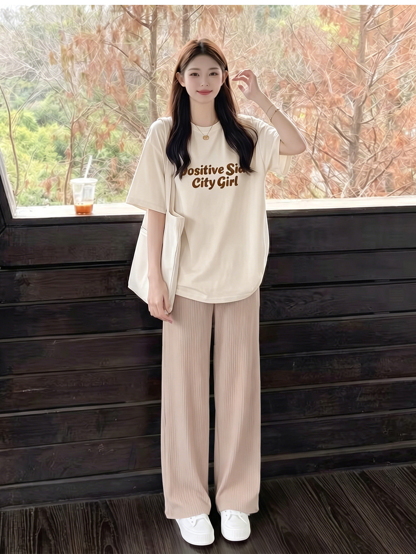孕妇短袖t恤套装夏季薄款松弛感通勤产检休闲孕期上衣冰丝裤穿搭 — 11
