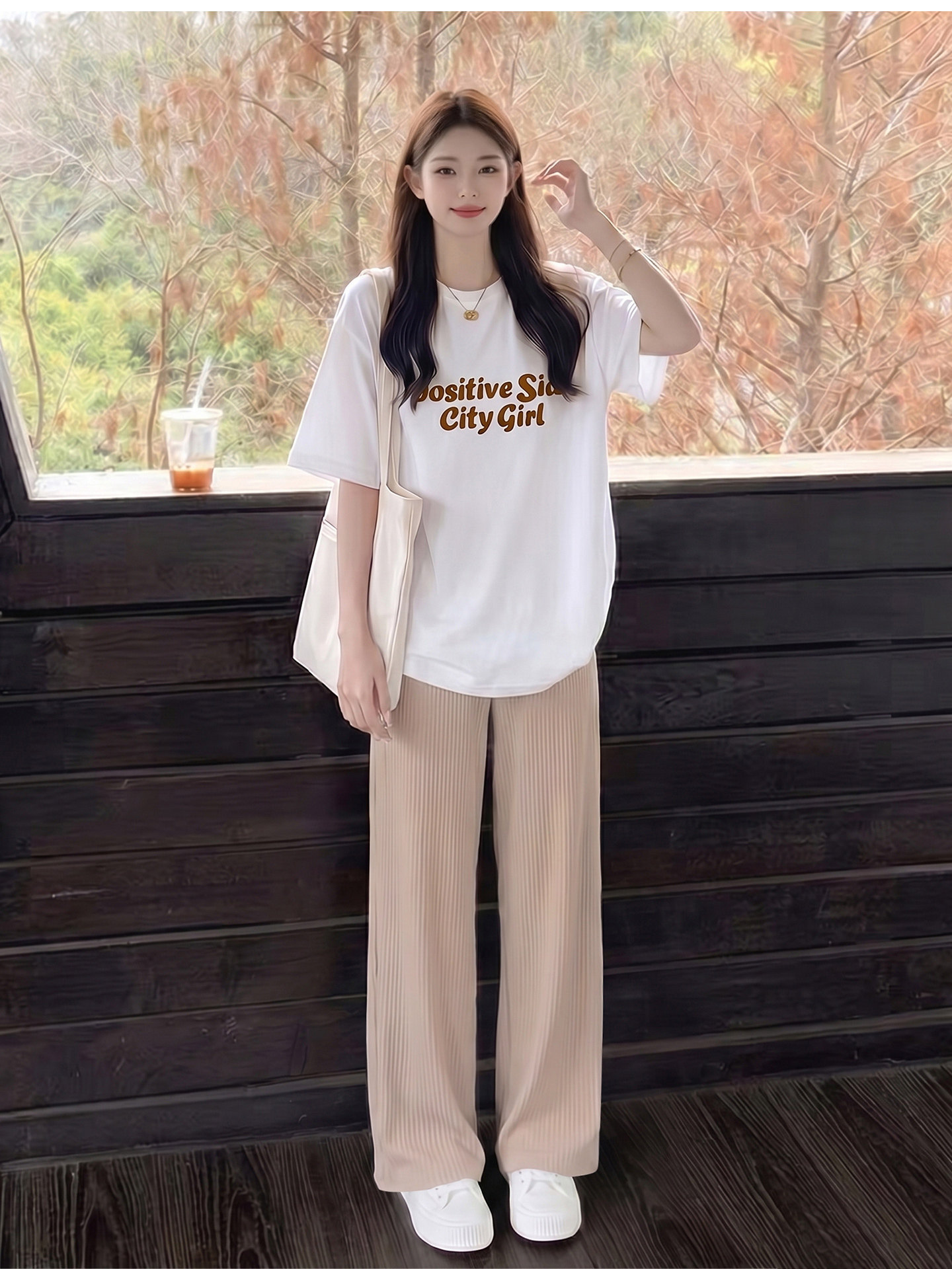 孕妇短袖t恤套装夏季薄款松弛感通勤产检休闲孕期上衣冰丝裤穿搭 — 13