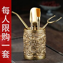 Tea set accessories Copper 6 Junzi Tea table Tea ceremony Tea knife 6 Junzi set Tea clip Tea tweezers Tea making tools