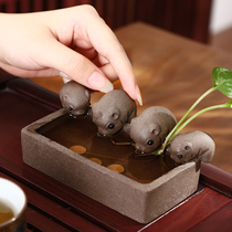 Small pig creative tea spotting piece boutique can raise upscale tea table Desktop tea tray Decorative Kung Fu Tea Set Accessories Tea Play