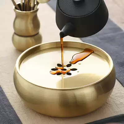 Tea washing dry bubble table pot pen washing water glass brass building water tea accessories storage kettle handmade tea tray tea pot pad