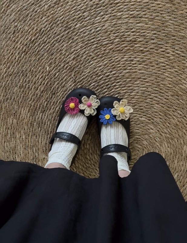 Croc Shoes Summer Vacation Raffia High-End Ballet Shoes Shoe Flower Summer Accessories DIY (Shoes Not Included)